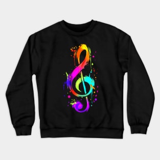 Colorful Musician Hippie Clef Crewneck Sweatshirt